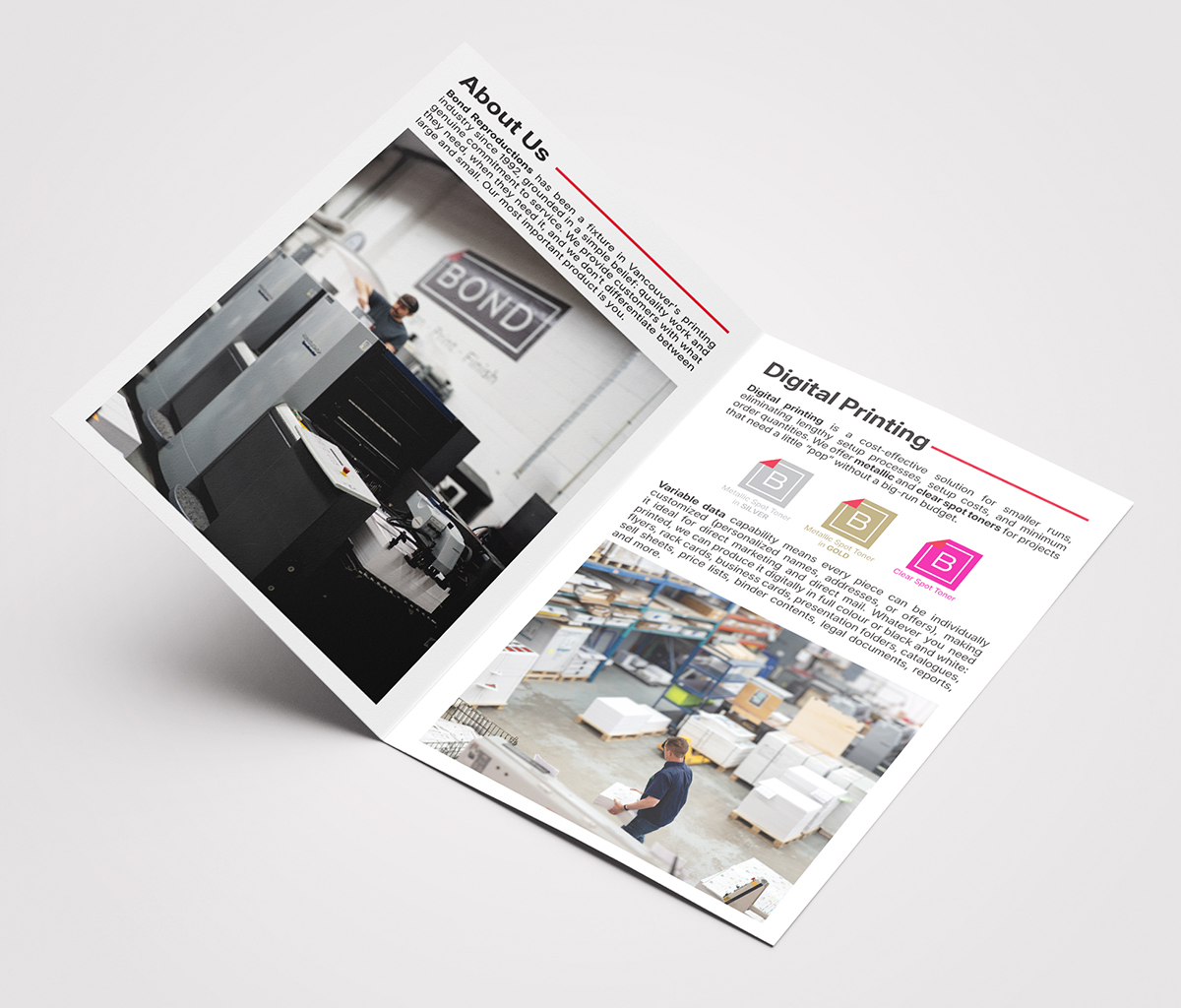 Half-fold brochure printing in Vancouver - unblast mockup