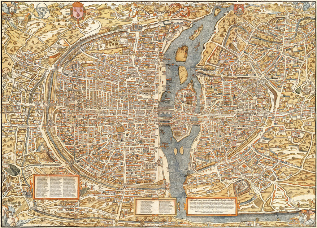 Map of Paris in the 1500s