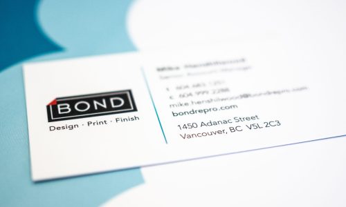 Marketing Materials - Business Card Printing in Vancouver. Bond Reproductions Business Card.
